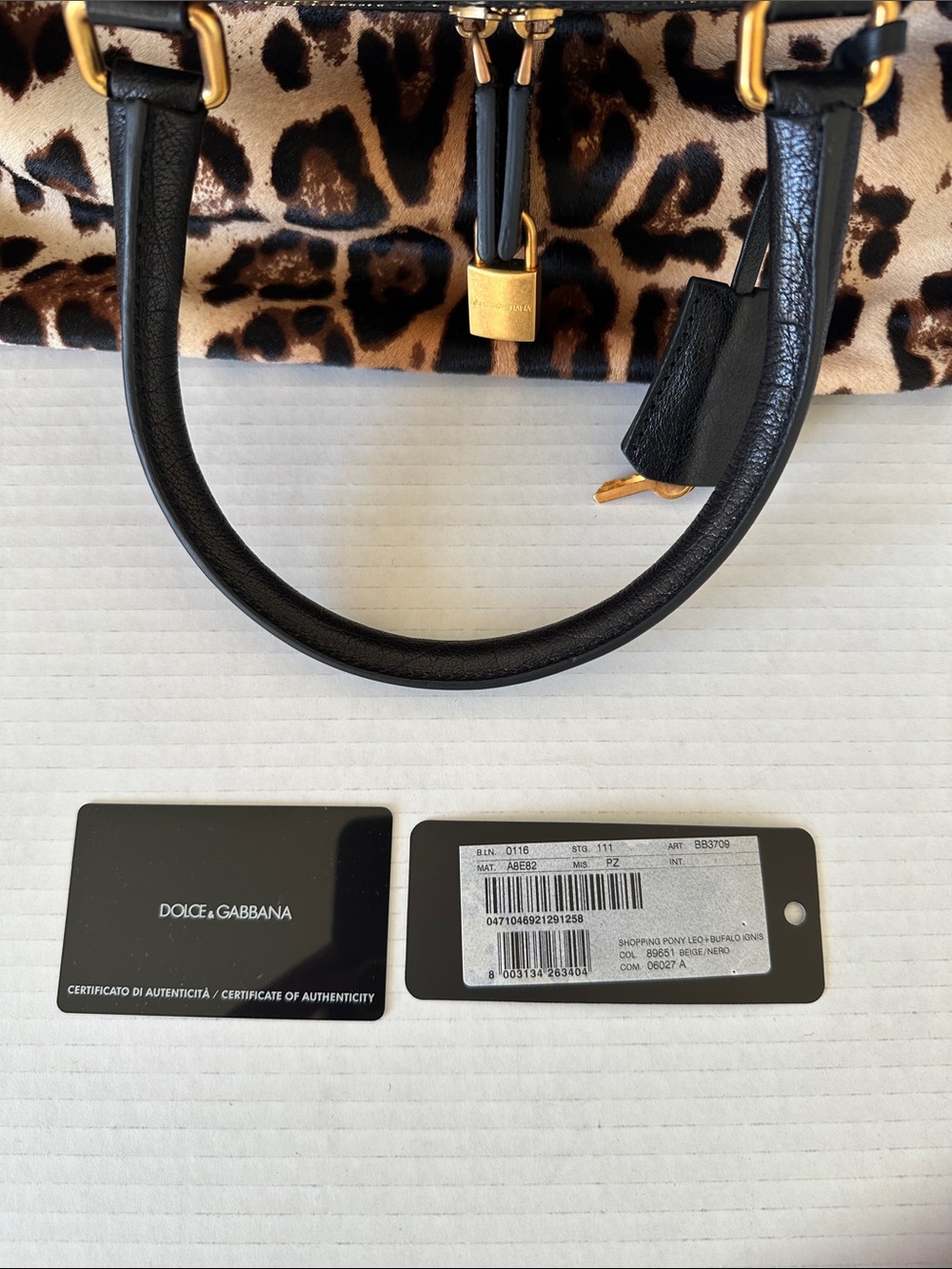 Authentic Dolce & Gabbana Large Miss Brigitte Calf Hair Bag Leopard Print - Picture 11 of 14